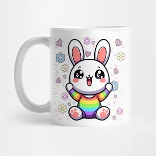 Happy Hoppy Bunny: Rainbows & Hearts 🌈 🐰 Mug